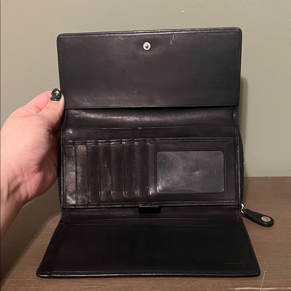 Coach Black Leather Wallet Vintage - Picture 8 of 10